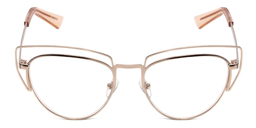 Calabria Calabria Book Club Hundred Beers Cat-Eye Blue Light Blocking Reading Glasses +1.50 Rose Gold Women
