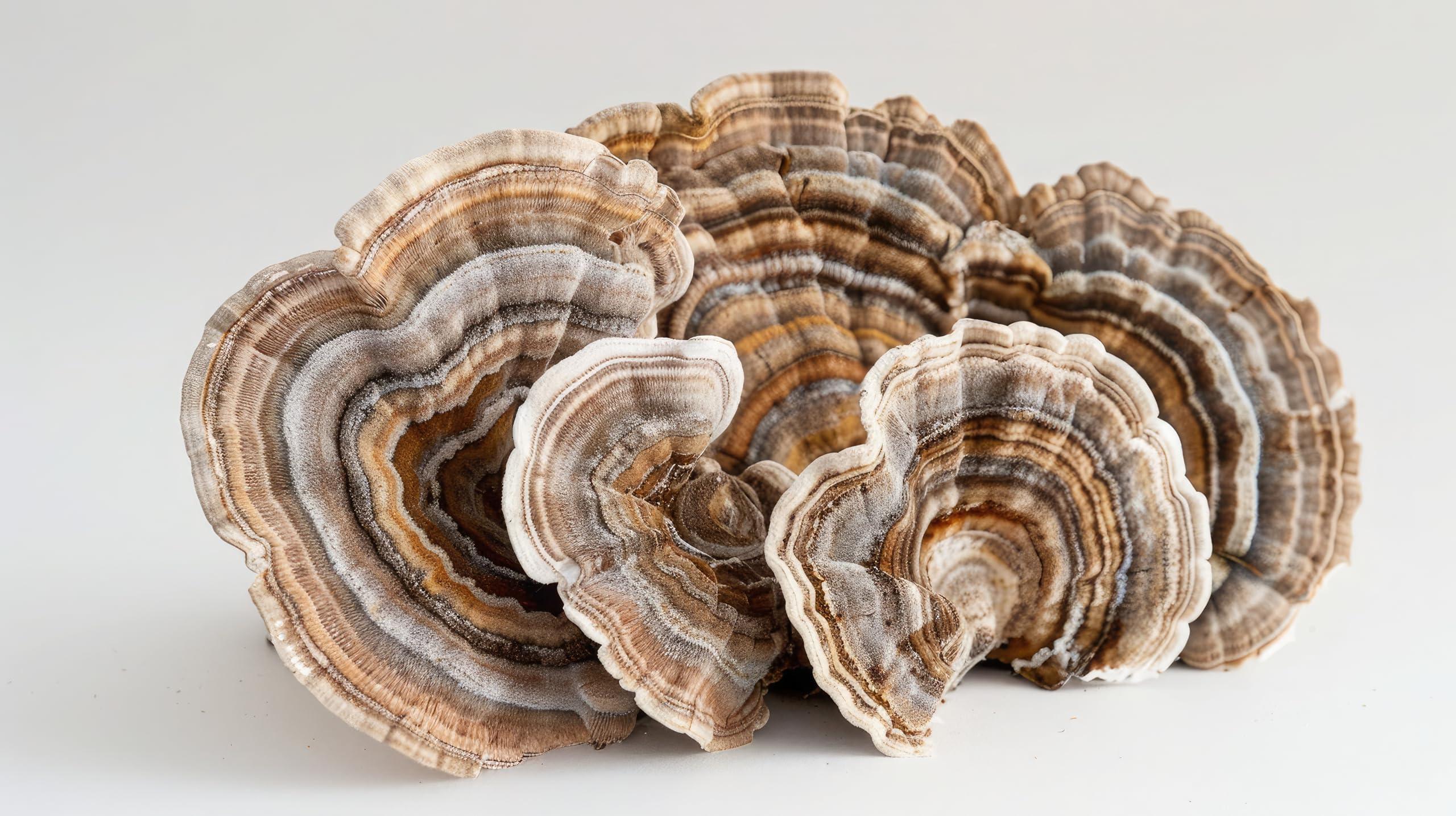 Living Farms Turkey Tail Mushroom 100 GRAMS Whole Dried Organic Polyporus Vesicolor Yun Zhi