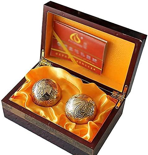ZHANGDONG ZHANGDONG Baoding Balls Chinese Exercise Balls Stress Balls for Adults Chinese Health Exercise Stress BallsChinese Meditation BallCopper Ball Carving Dragon and Phoenix Collection with Gift B