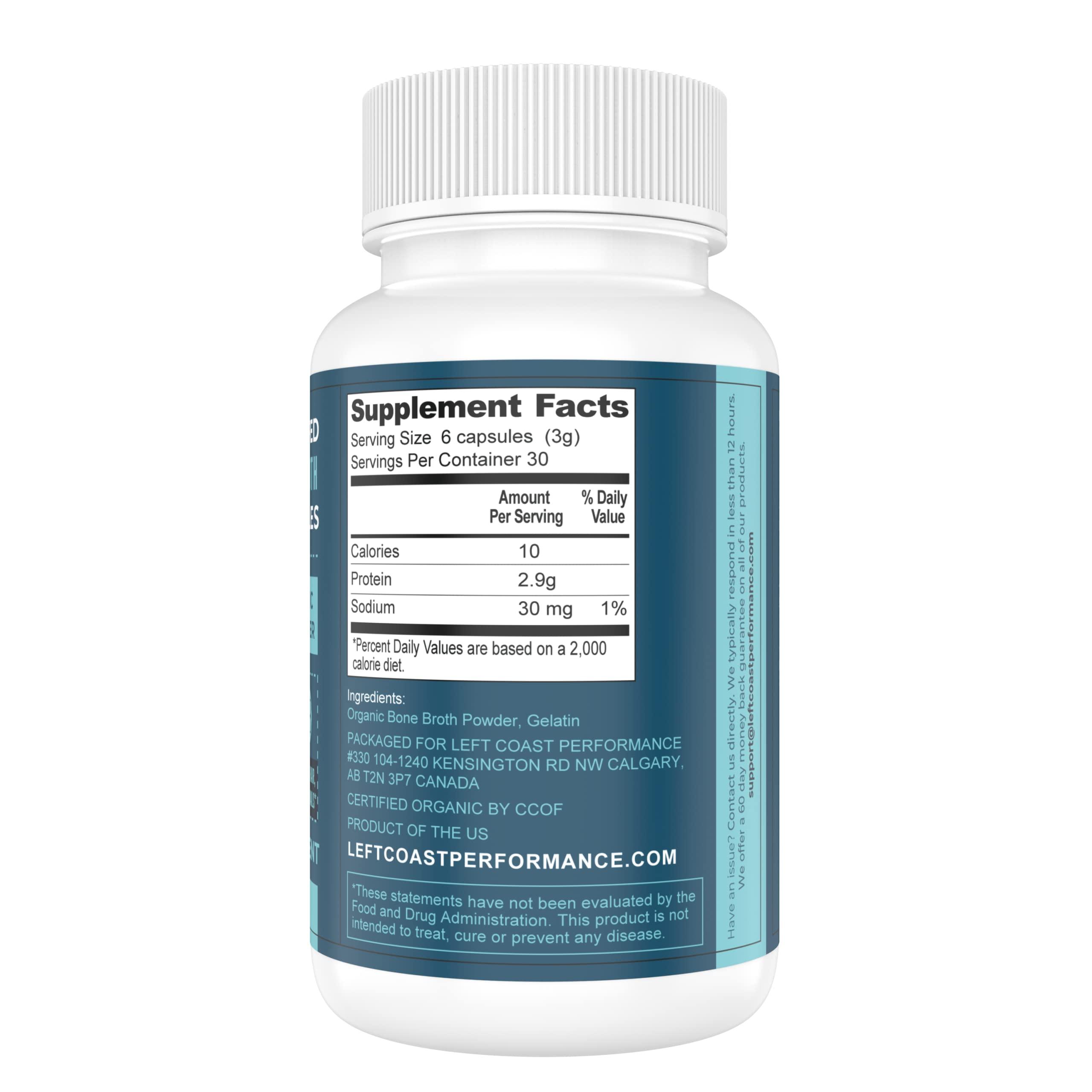 Left Coast Performance Left Coast Performance 120ct Multi Collagen Capsules with Biotin and 180ct Organic Bone Broth Capsules