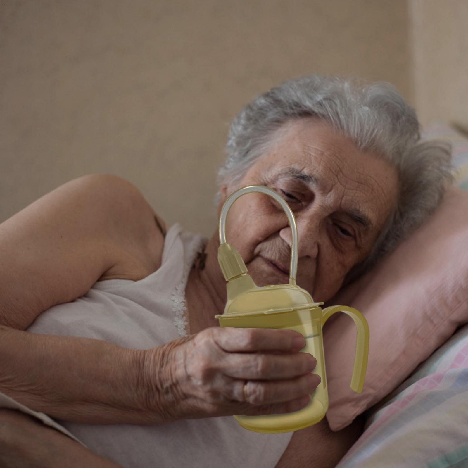 GEDOX GEDOX Adult Sippy Cups - Leak Proof Adult Cup | 300ml Spill Proof Drinking Cup | Lightweight Elderly Sippy Cup | No More Spills Cups For Adults | Hot Cold Beverages For Adult Training Cup, Creamy