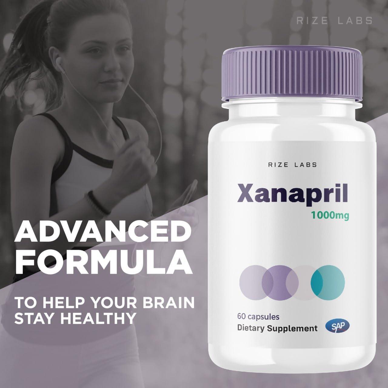 rize labs rize labs Xanapril Capsules, Xanapril for Better Sleep and Brain Care, Xanapril Advanced Maximum Formula, Xanapril Herbal Supplement, Xanapril Pastillas Review (60 Capsules)
