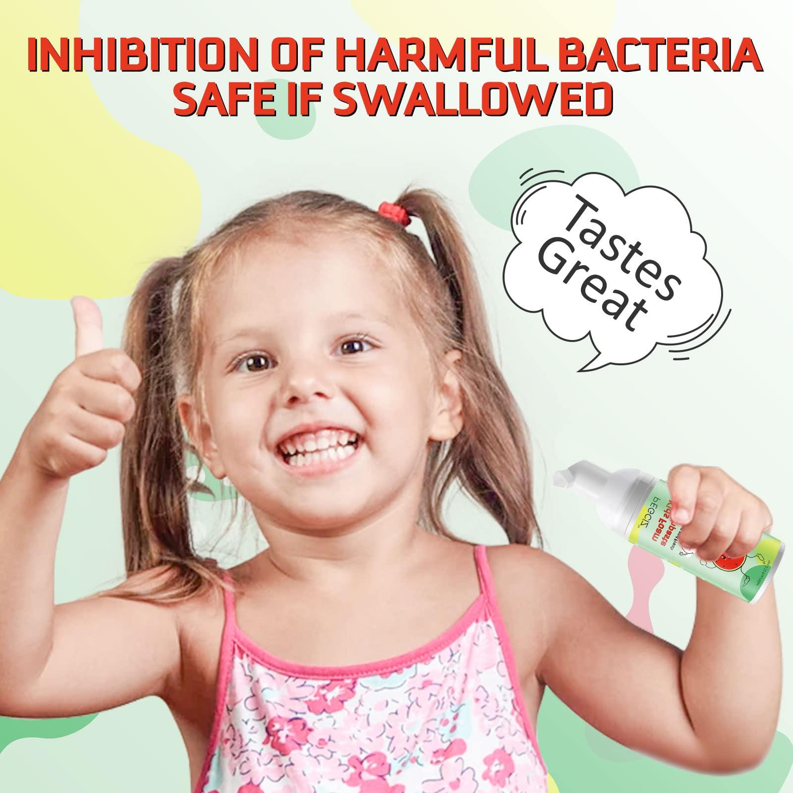 Pegciz Foam Toothpaste Kids, Toddler Foam Toothpaste with Low Fluoride for U Shaped Toothbrush, Foaming Toothpaste and Mouthwash for Dental Care for Children Kids Age for 3 and Up (Watermelon+Blueberry)