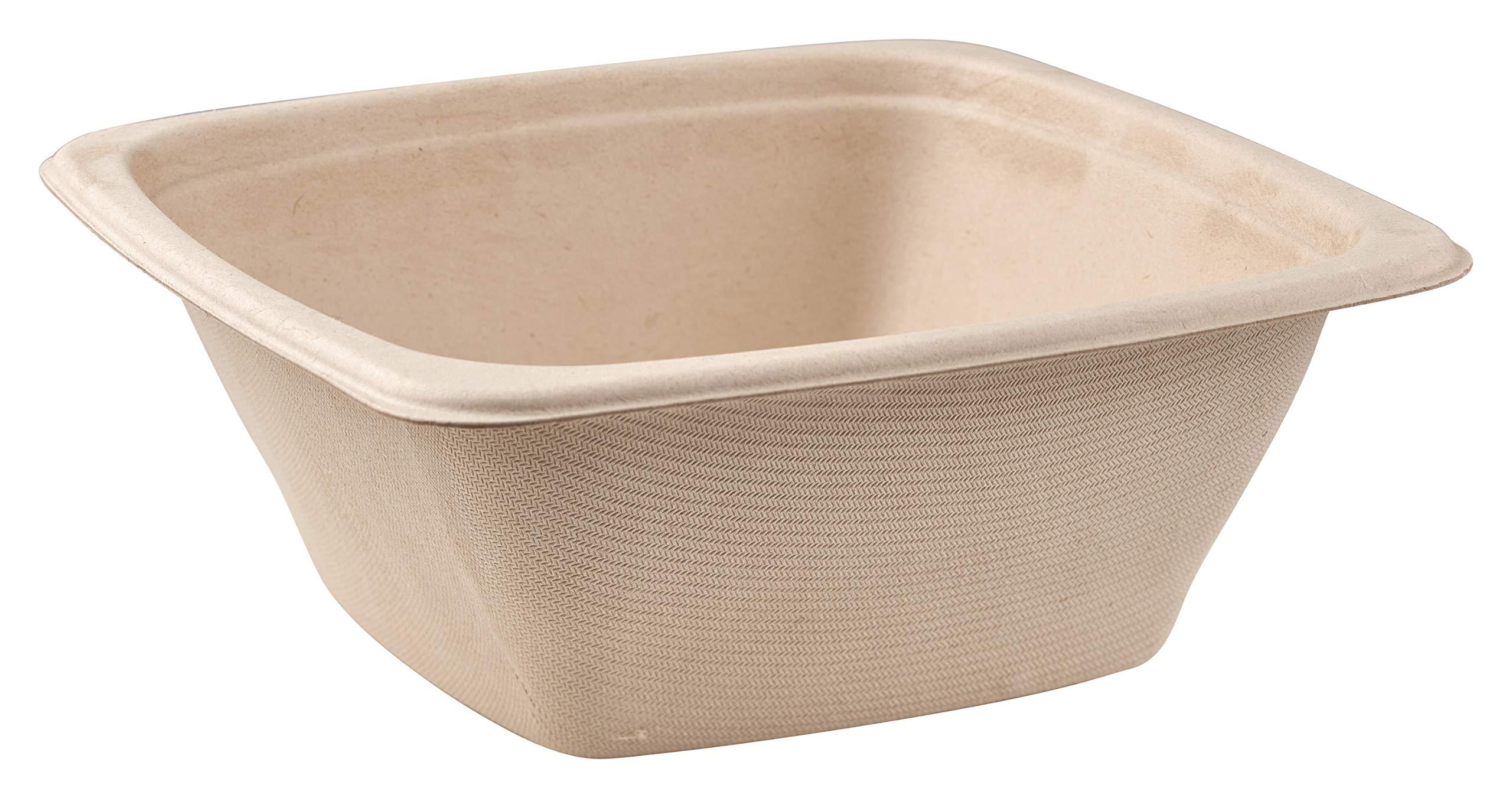 EcoQuality 32 oz Eco Friendly Bowls Disposable Compostable Container - Square Bowl Tree Free Sugarcane Bagasse Meal Prep Bento Boxes Take Out Catering Microwavable Deep Container by EcoQuality (300)