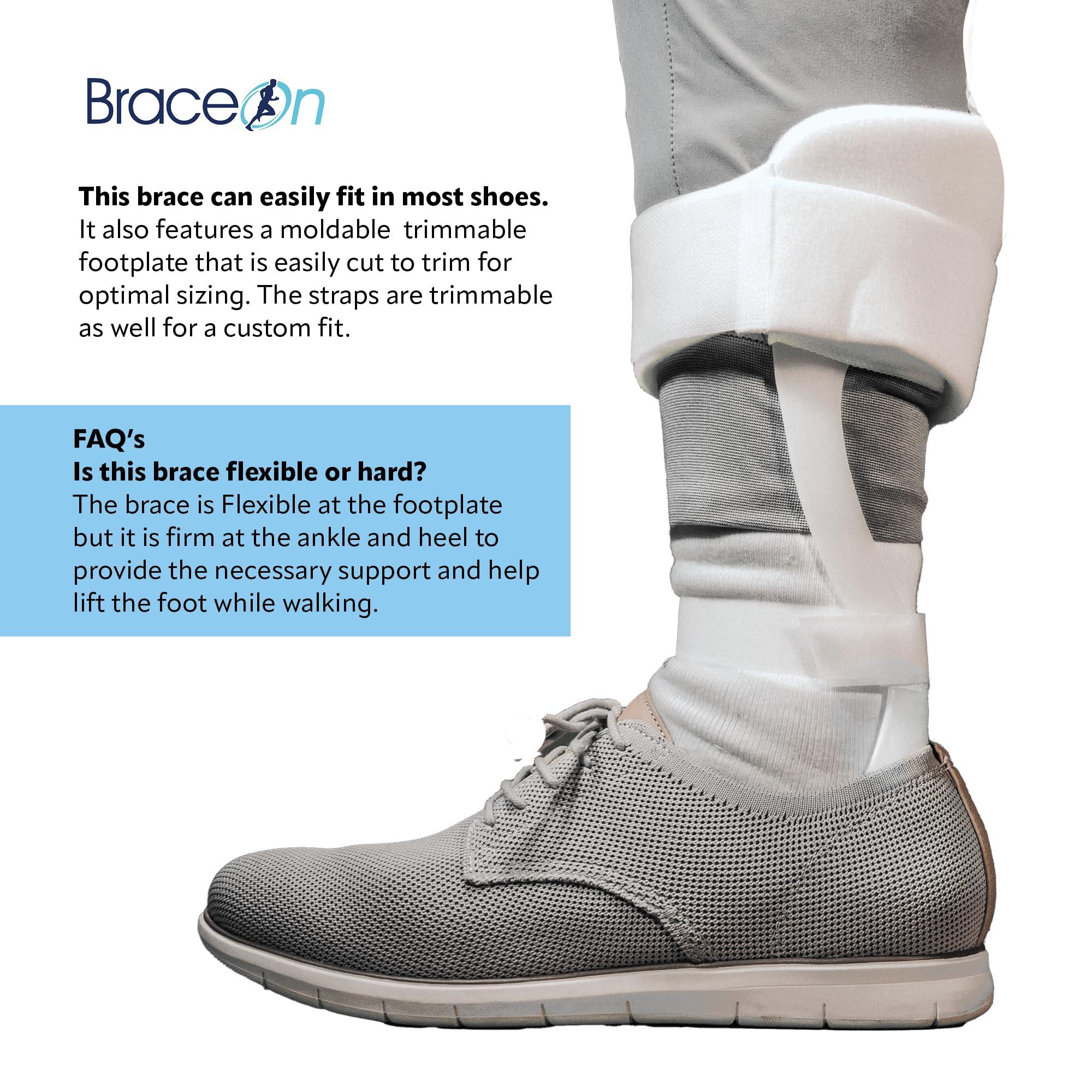 Brace On Swedish Deluxe AFO Drop Foot Stabilizer Brace, Drop Foot Stabilizer, Drop Foot Braces for Women, AFO Brace and Foot Drop Braces, Foot Boot for Injured Foot, Women, Left