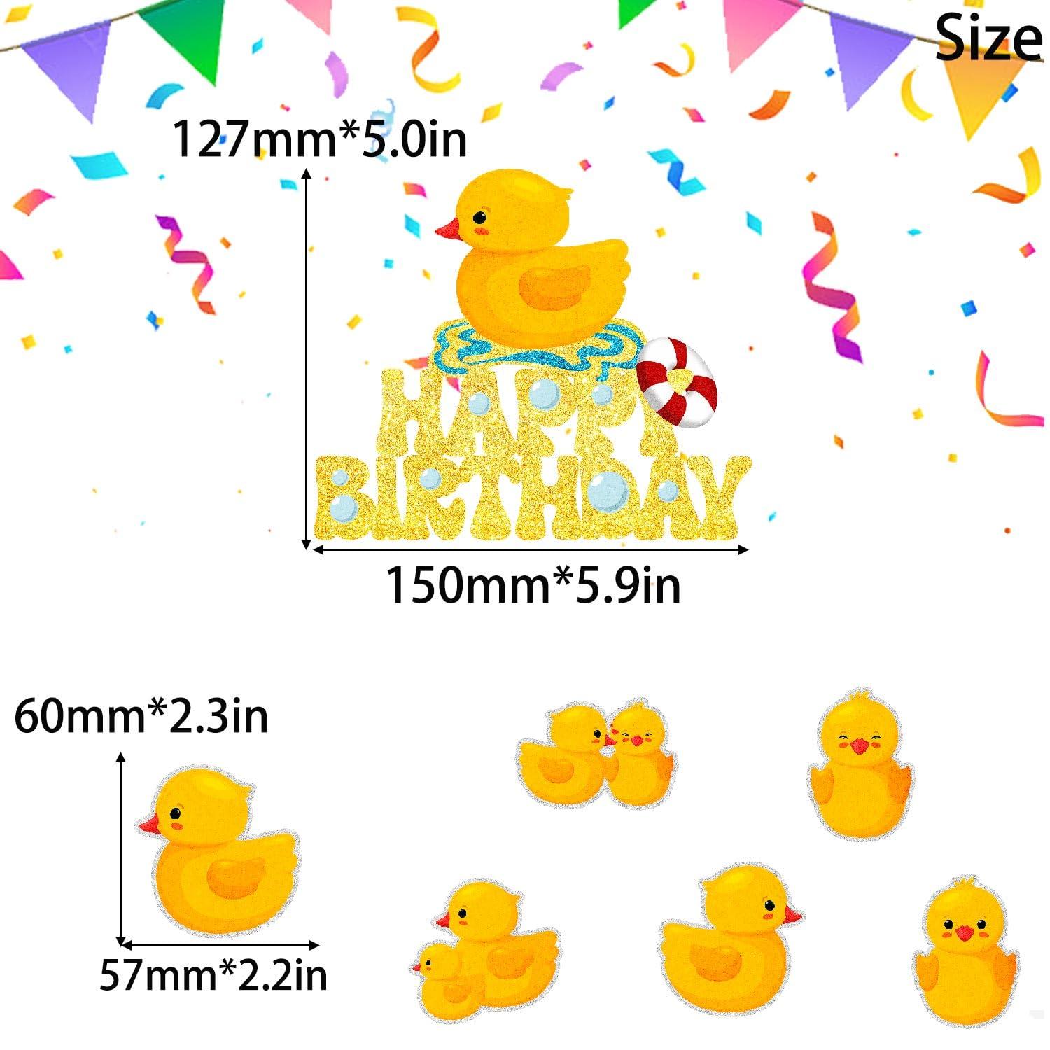 SugarGera Duckling Cake Toppers Set of 7 Duck Themed Kids Birthday Decorations, Boy or Girl Themed Birthday Party, Duckling Themed Party, or Baby Shower Party Decoration Supplies. SugarGera