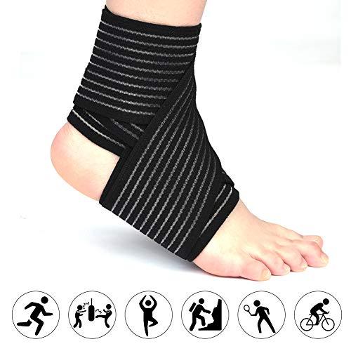 RiToEasysports RiToEasysports Black Elastic Calf Compression Bandage Sport Leg Compression Wraps Adjustable Sleeve Support Knee Brace Bands for Women Men Ankle Elbow