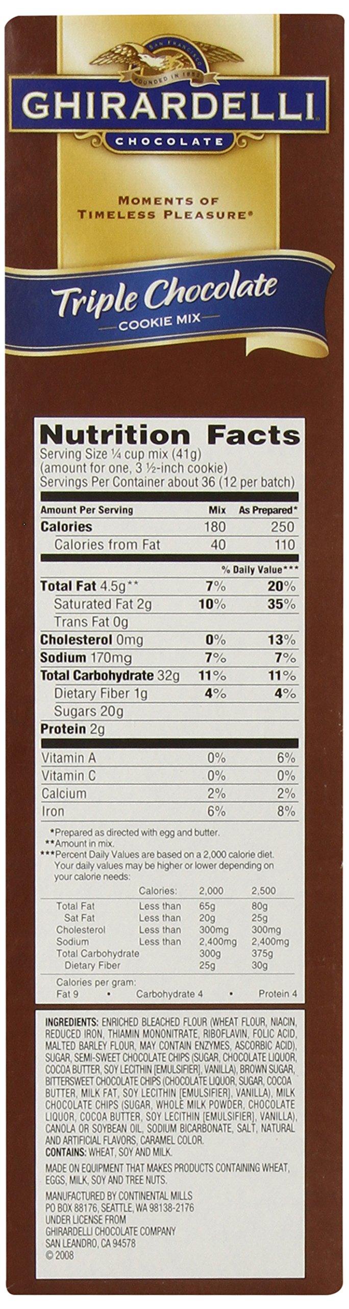 Ghirardelli Ghirardell Chocolate Triple Chocolate Semi Sweet- Milk- Bittersweet Cookie Mix - 52.5 oz