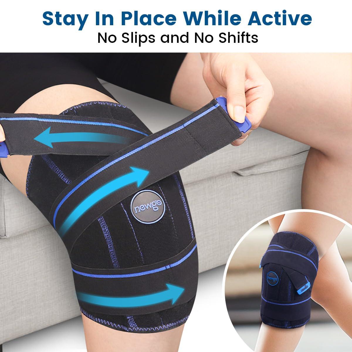 NEWGO NEWGO Ice Pack for Knee After Knee Replacement Surgery, Long Lasting Coldness Knee Ice Pack Wrap with Ice Cubes for Knee Injuries Swelling, Knee Surgery, Sports Injuries