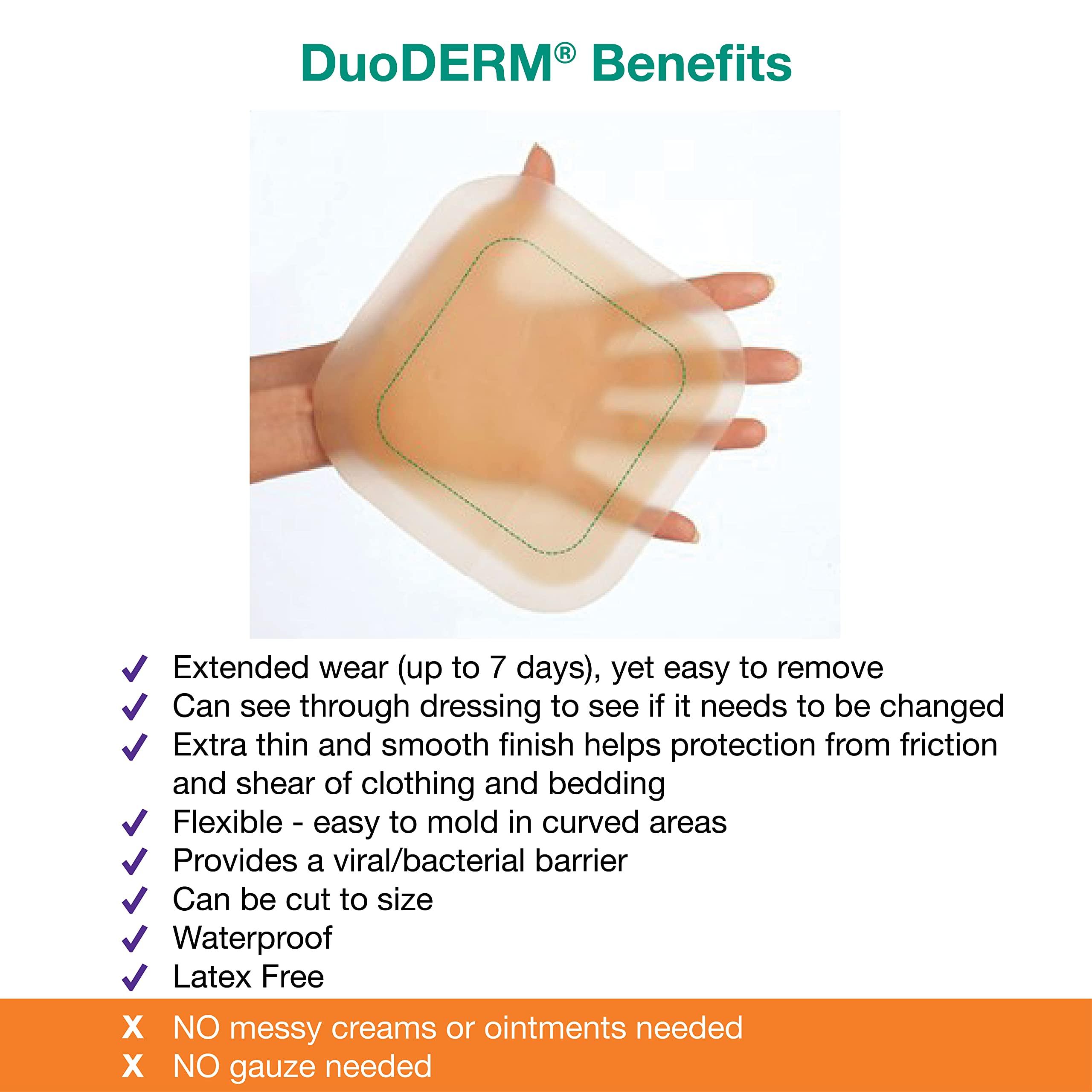 ConvaTec ConvaTec DuoDERM Signal CGF 4\"x4\" Hydrocolloid Tapered Edge Sterile Adhesive Dressing with Change Indicator for Exuding Wounds, Waterproof, Latex-Free, Flexible, Square, Beige, 5ct Box