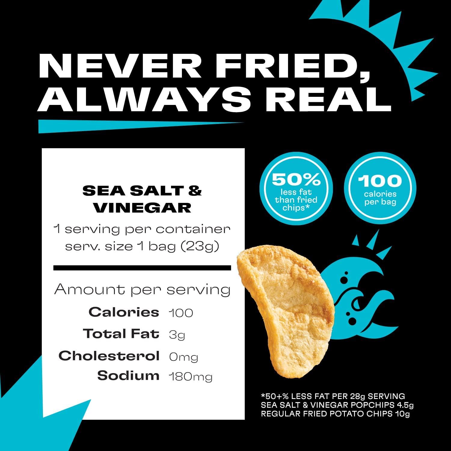 Popchips Popchips Gluten Free Popped Potato Chips Sea Salt & Vinegar, 0.8 oz. (Pack of 24)