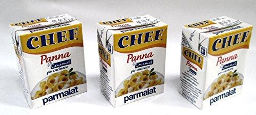 Parmalat Parmalat: Italian "Panna Chef Gourmet per cucinare", UHT Long Life Cooking Cream 6.7 Fluid Ounce (200ml) Packages (Pack of 3) [ Italian Import ]