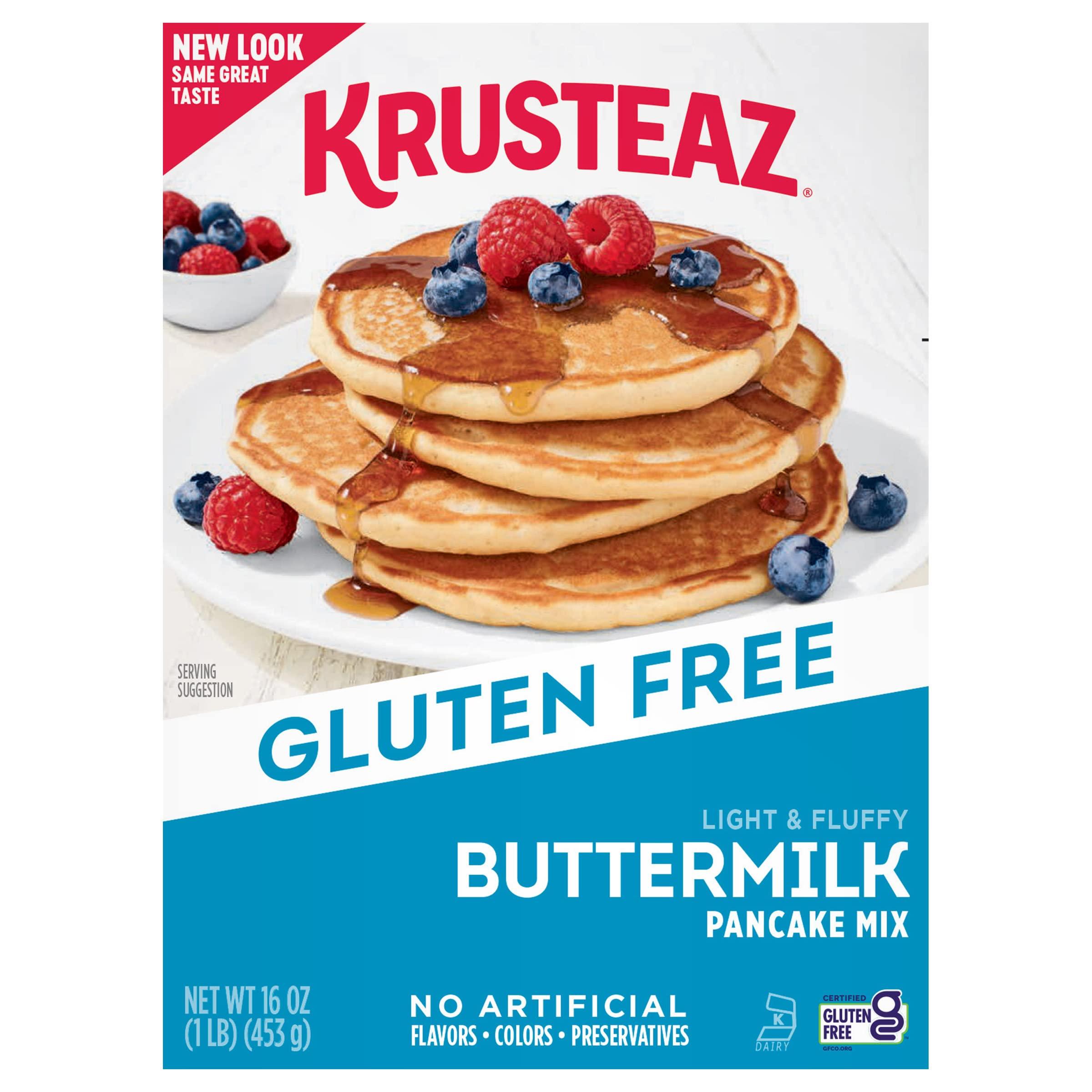 Krusteaz Krusteaz Gluten Free Buttermilk Pancake Mix, Light & Fluffy, 16 Oz Boxes (Pack of 8)