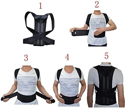 SJHY Posture Corrector Back Braces for Posture Correction Adjustable Back Brace Back Shoulder Support Belt Orthopedic Posture Men Women Back Posture (Color : Black, Size : Large)