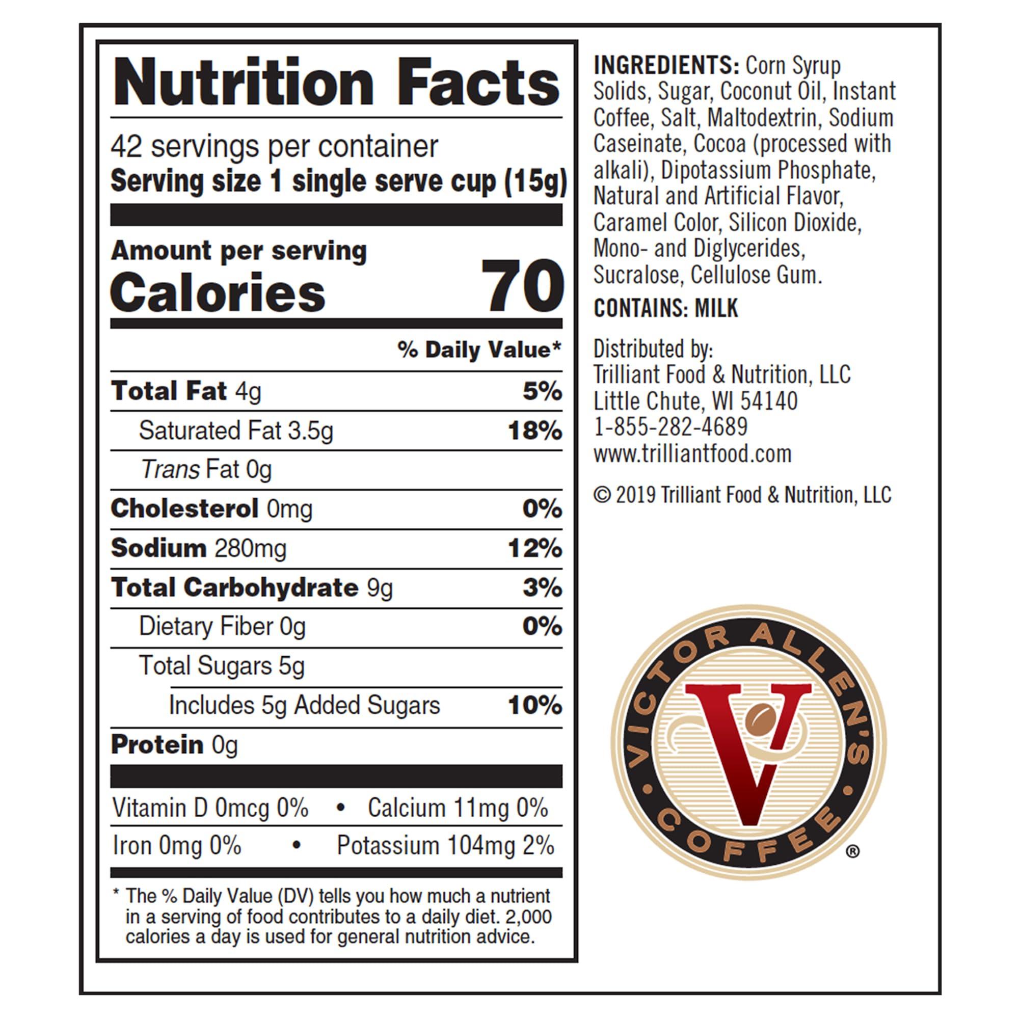 Victor Allen\'s Coffee Victor Allen\'s Indulgent Sweet & Salty Caramel Cappuccino Single Cup (2.0 Compatible) 12 Count (Pack of 1)
