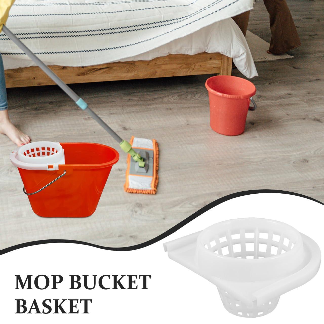 Hemoton Hemoton Mopping Bucket Water Squeezing Basket Mop Bucket Drainage Cleaning Mop Basket Mopping Bucket Basket Mop Drainage Basket Mop Basket Replacement Hamper Floor Supplies White Plastic