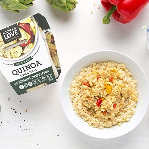 Kitchen & Love Kitchen & Love Artichoke & Roasted Peppers Quinoa Quick Meal 6-Pack | Vegan, Gluten-Free, Ready-to-Eat, No Refrigeration Required