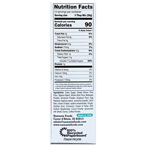 Namaste Foods Namaste Foods Gluten Free Ginger Molasses Cookie Mix, 11.5 oz, Pack of 6