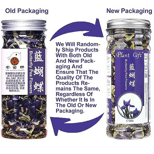 Plant Gift Plant Gift Dried Blue Butterfly Pea Flowers Tea, (Clitoria Ternatea) Edible Flowers, Dragon Pea Flower, Butterflies Tea Recipes Food Coloring 40G/1.41oz