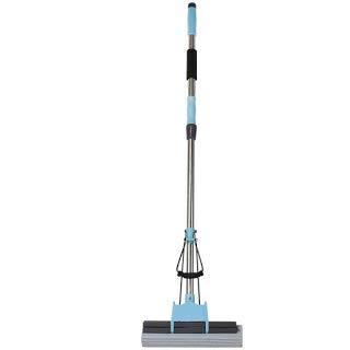 SHENKY SHENKY Floor Cleaning Squeeze Mop with Adjustable Telescopic Handle Squeegee Absorber Sponge Cleaner Pocha for Home Kitchen Bathroom, Stainless Steel (Multicolor)