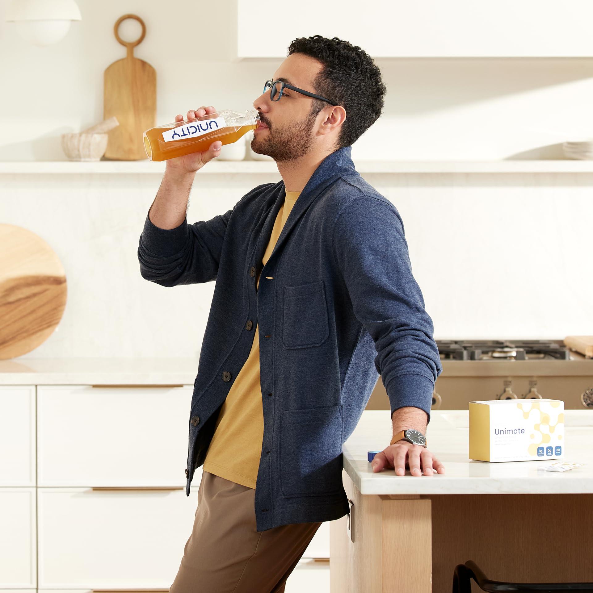 Unicity UNICITY UNIMATE LEMON GINGER STICK PACKS - Great Tasting - Ultra Concentrated Yerba Mate Drink Mix (30 Packets). Dietary Supplement. Healthy Alternative to Coffee and Energy Drinks (30-Day Supply)