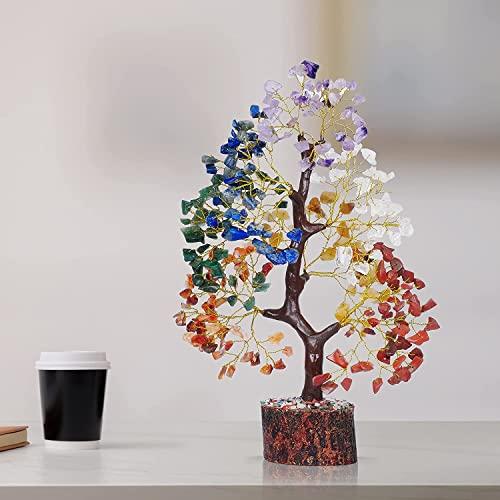 YATSKIA YATSKIA 7 Chakra Tree of Life, Crystals and Healing Stones, Birthday Gifts for Women - Crystal Tree for Positive Energy, Office Decor, Gifts for Women, Mom Birthday Gifts for Women