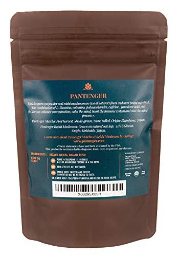 Pantenger 2 Matcha Ceremonial Grade 1 OZ Pouch and 1 Matcha Reishi Mushroom 2.12 OZ. USDA Organic. Pantenger Japanese Teas.