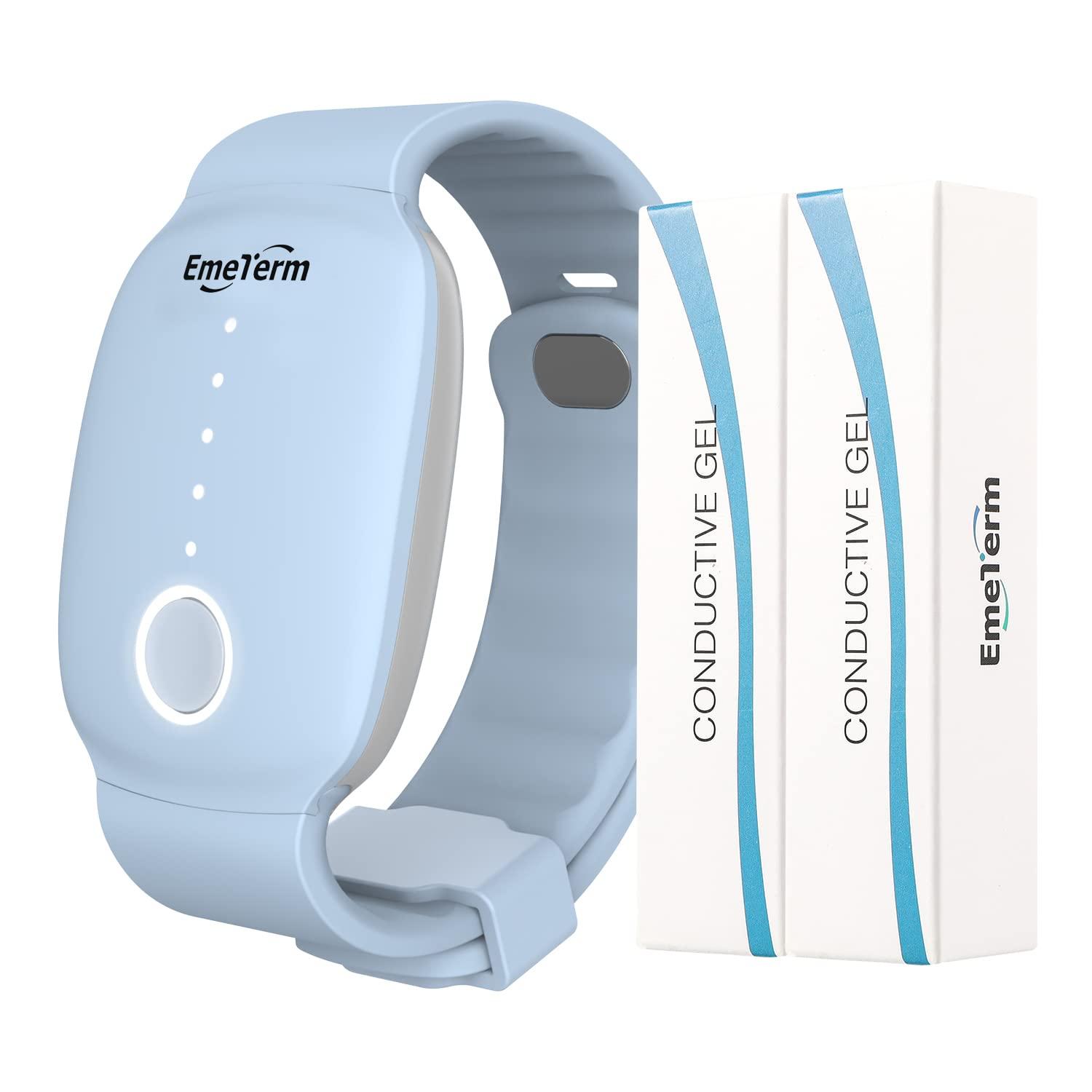 EmeTerm EmeTerm Anti-Nausea Wristband Relieve Morning Motion Travel Sickness Rechargeable Drug Free Bands Without Side Effects - Extra 2pack Conductive Gel