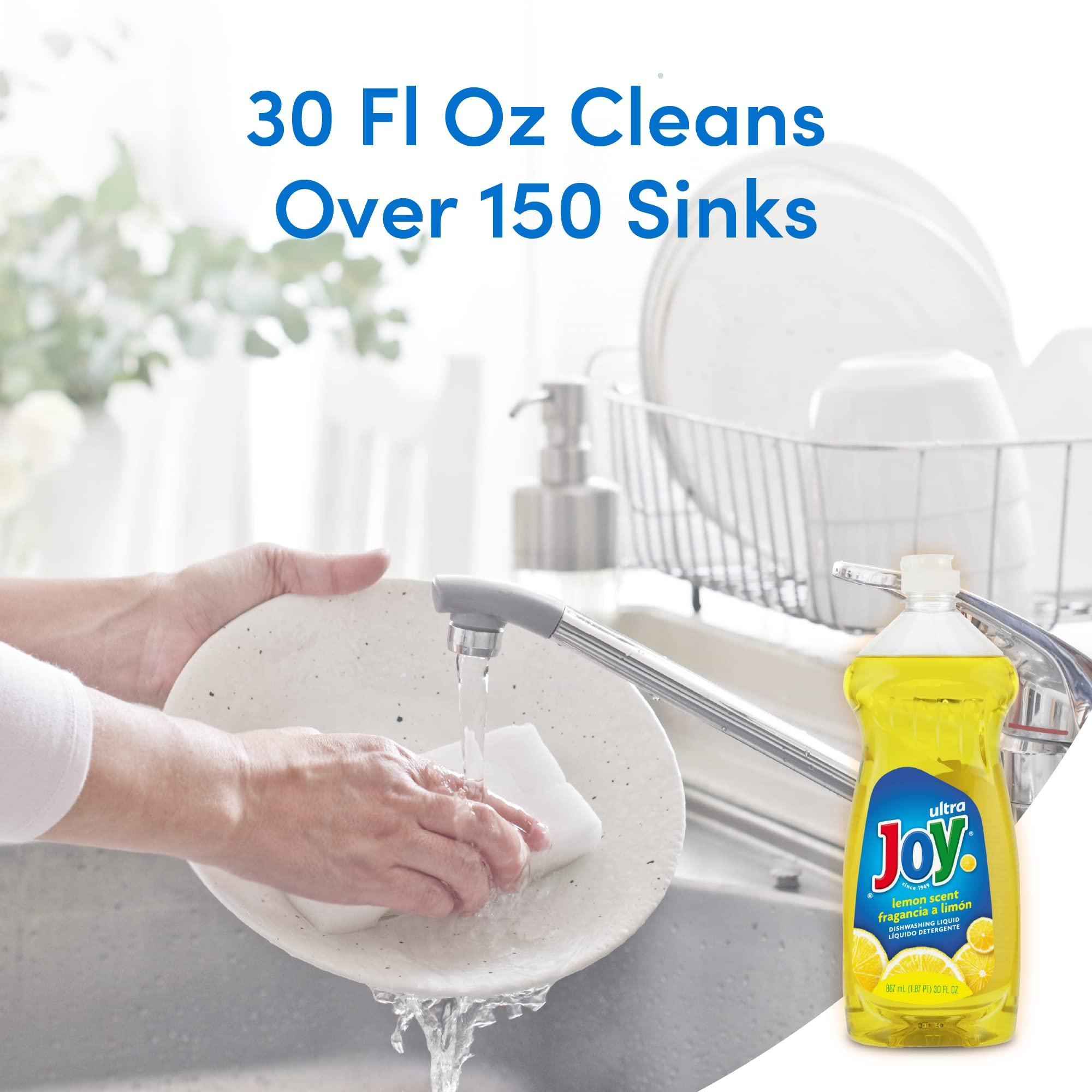 JOY JOY Ultra Dish Soap Liquid - Ultra Strength Dishwashing Soap - Large Dish Soap - Lemon Fresh Scent - 30 Fl. Oz - (Pack of 3)