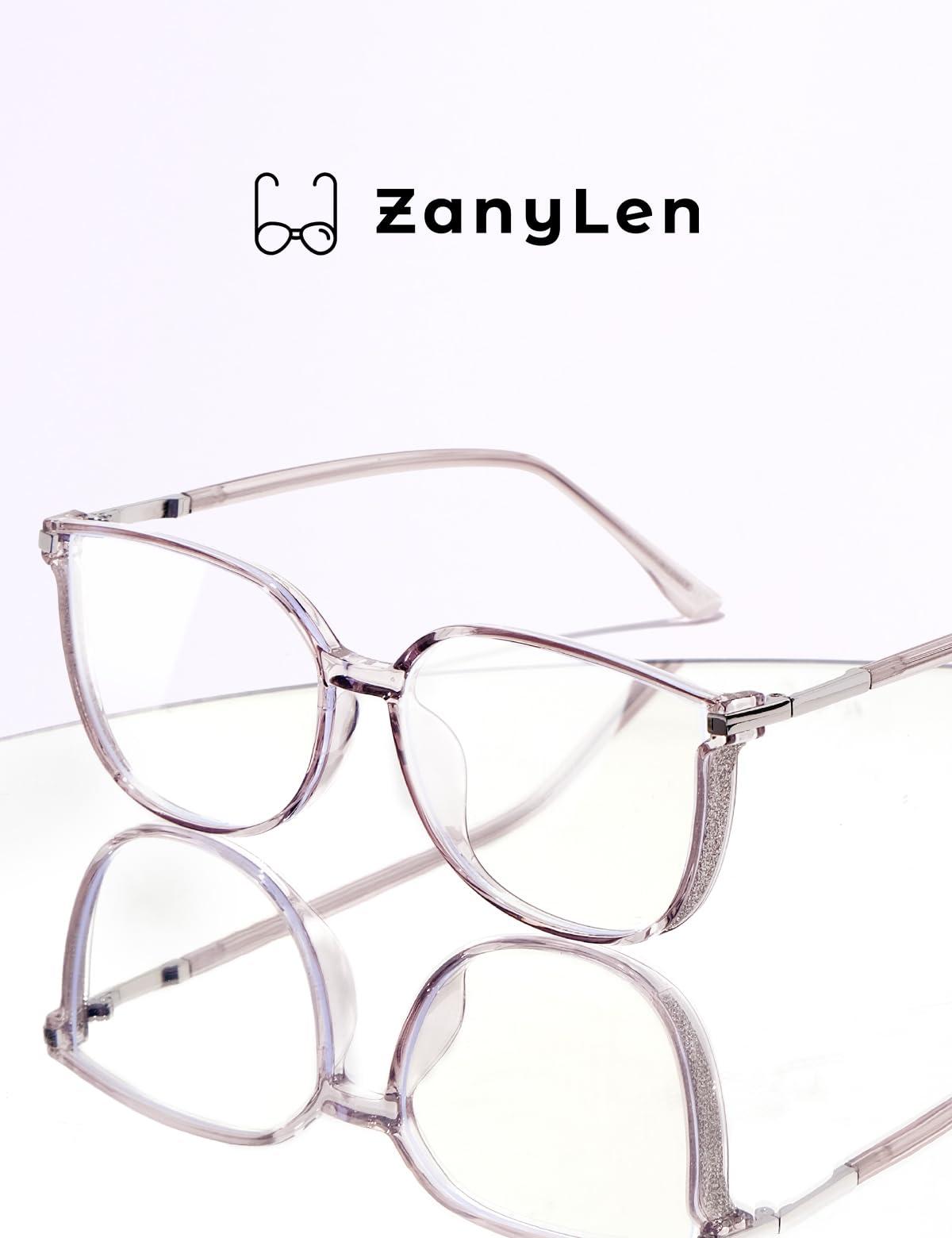 ZanyLen ZanyLenVintage Blue Light Glasses for Women, Lightweight TR90 Computer Eyeglasses, Filter Blue Ray/Anti-reflective /UV400 Protection/Reduce Eyestrain/Minimize Headache, Shiny Purple Cat-Eye Eyewear