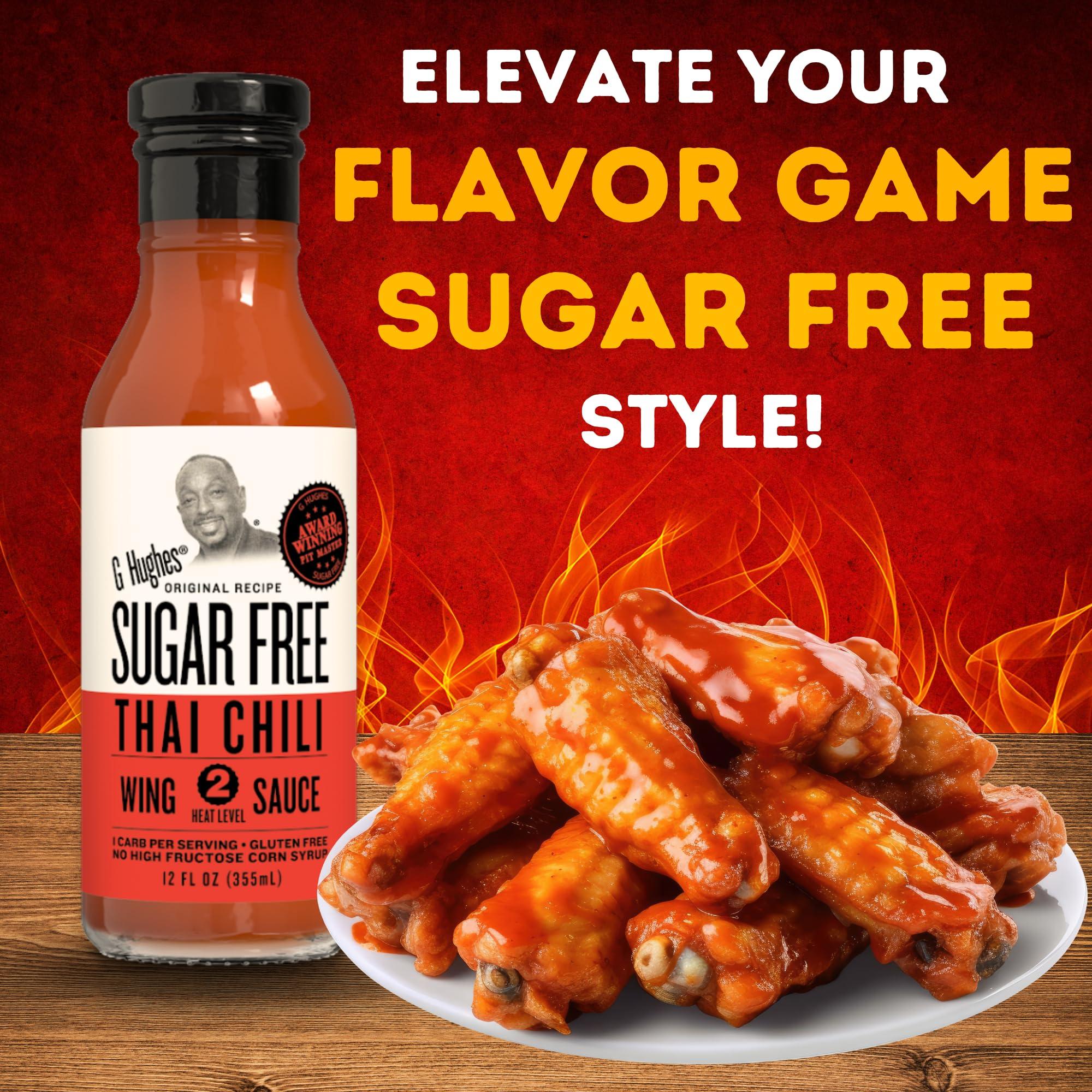 G Hughes Sugar Free G Hughes Sugar Free, Thai Chili Wing Sauce - Sugar Free Sweet Chili Sauce, Gluten Free Chili Sauce, Thai Sweet Chili Sauce, No Sugar Sauces and Dressings, Thai Chili Sauce - 12 Oz (3 Pack)