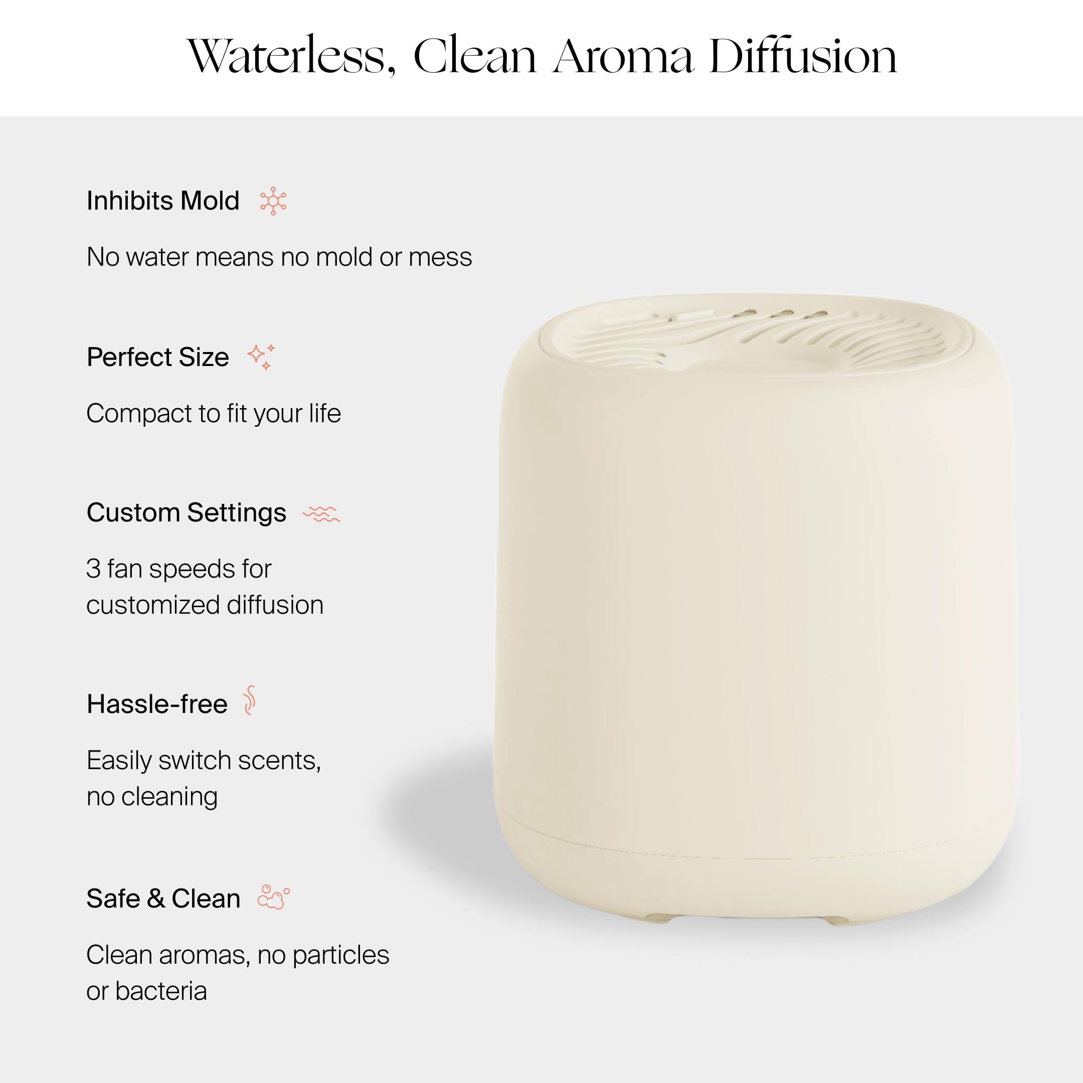 Canopy Canopy Bedside Diffuser, White Diffuser, Waterless Technology, Diffuses Up to 400 Sq Ft - 3 Fan Speeds - Includes Diffuser, Diffusion Well, Unwind Aroma, Power Cord & Adapter