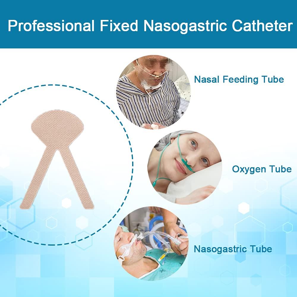 BAOZENP BAOZENP Nasal Tube Holder - Nasogastric Feeding Tube Fastener Catheter Fixed Tape Sticker Nursing Supplies for Home care, Clinic, 50 pcs