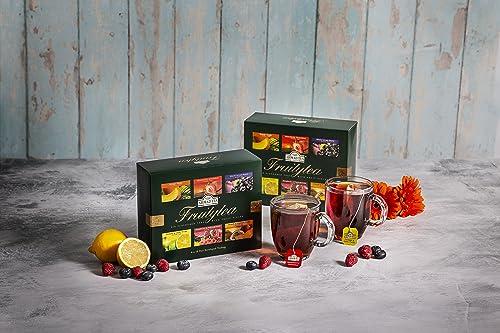 Ahmad Tea Ahmad Tea Black & Green Tea, Fruitytea Assorted Sampler Variety Gift Box, 60 Foil Teabags - Caffeinated & Sugar-Free