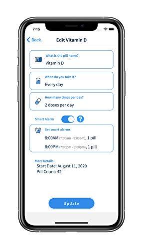 elliegrid Monthly Pill Organizer by Ellie | Organize Pills in Seconds | Alarm & Phone Notification | Caregiver Notifications | Lights Indicate Which Pills to Take and How Many