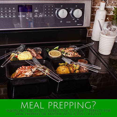 PLASTICPRO Plasticpro Disposable Clear Plastic Soup Spoons Heavyweight Box of 200 Count