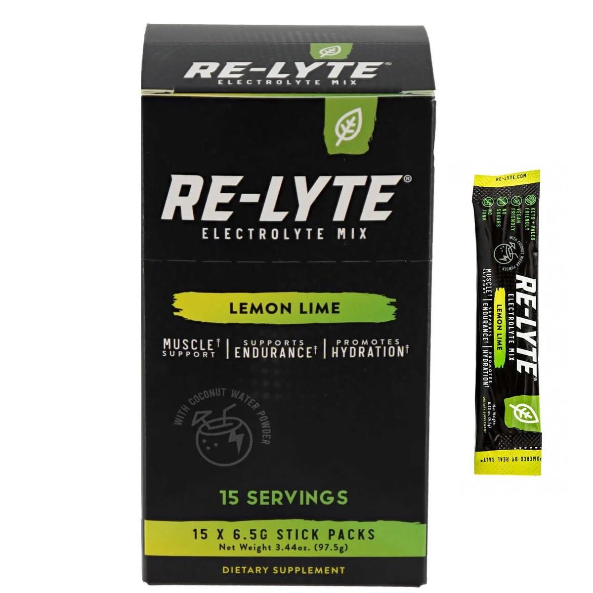 RELYTE RELYTE Re-lyte Electrolyte Drink Mix Lemon Lime 15 Servings Packets 3.44 oz.