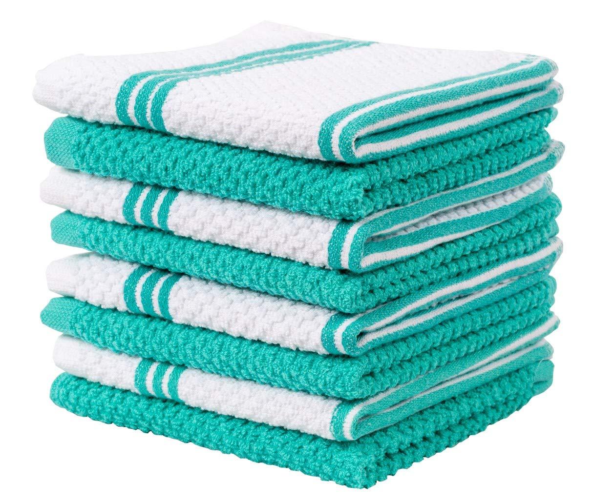 Living Fashions Living Fashions 8 Pack Dish Cloths for Washing Dishes - 100% Cotton Absorbent Dish Towels Size 12\" x 12\" - Perfect Dish Rags for Washing Dishes - Kitchen Rags and Washcloths for Dishes
