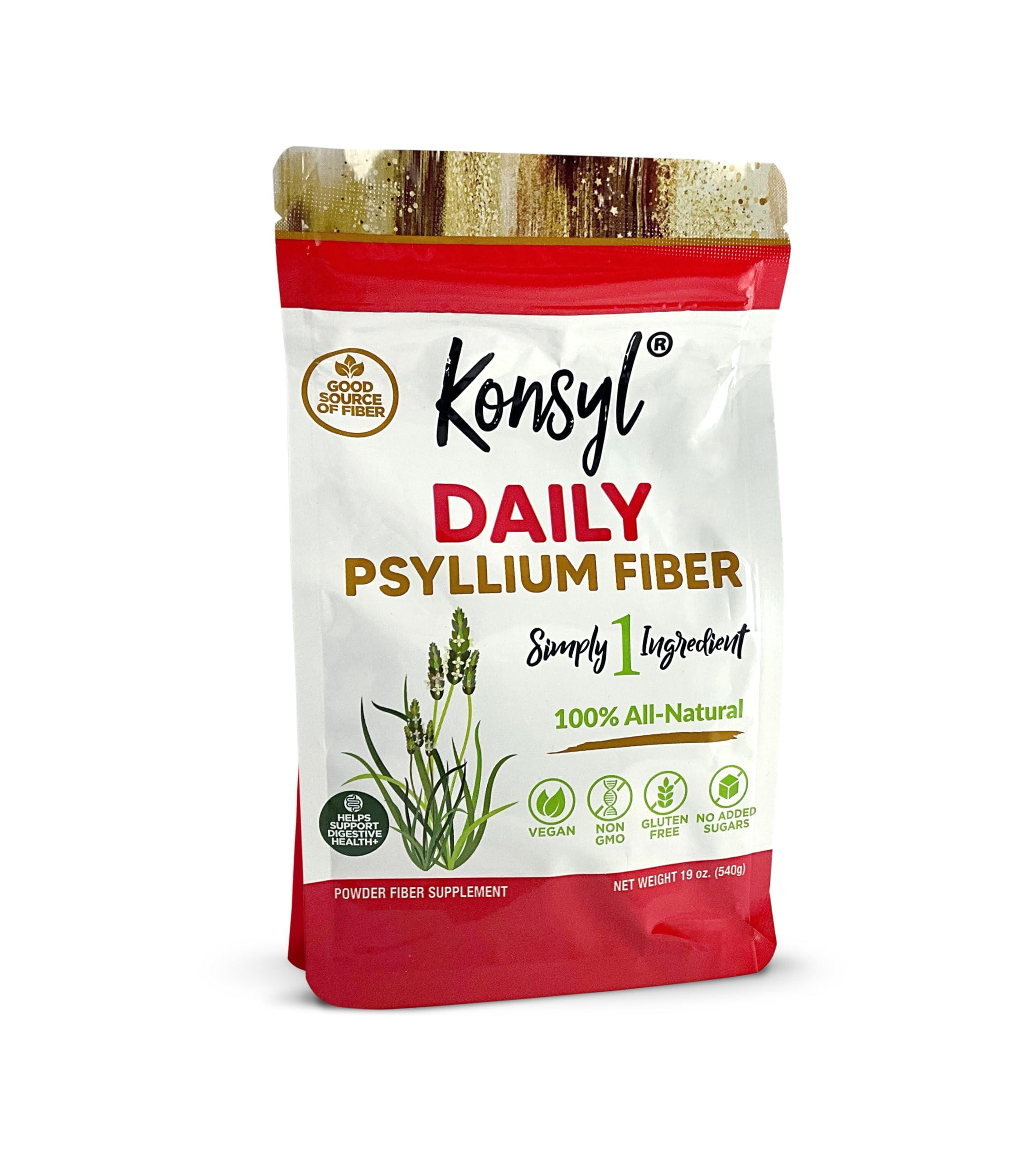 Konsyl Konsyl Daily Psyllium Fiber 540g / 19oz - Non-GMO, Vegan, Keto-Friendly, Fiber Supplement Powder - Supports Digestive Health (19 Ounce)