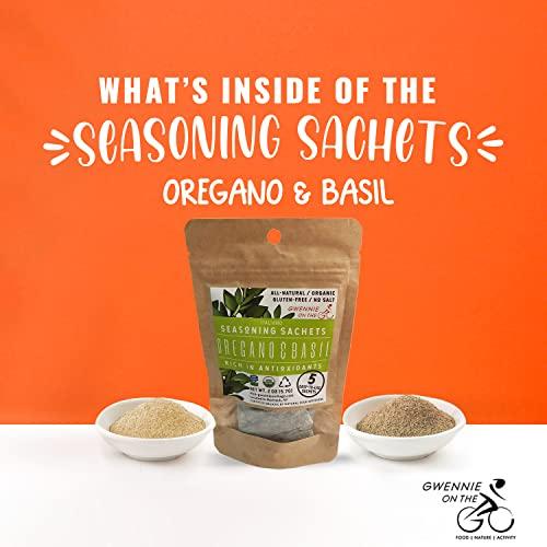 Gwennie on the GO Gwennie on the GO – Seasoning Sachets | Oregano & Basil | Certified Organic | Gluten- Free | Resealable Pouch | Seasoning Mix Packets for Soups & Sauces | 2 Pack | 2oz