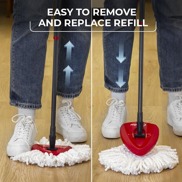 O-Cedar O-Cedar EasyWring Microfiber Spin Mop, Bucket Floor Cleaning System, Red, Gray, Standard