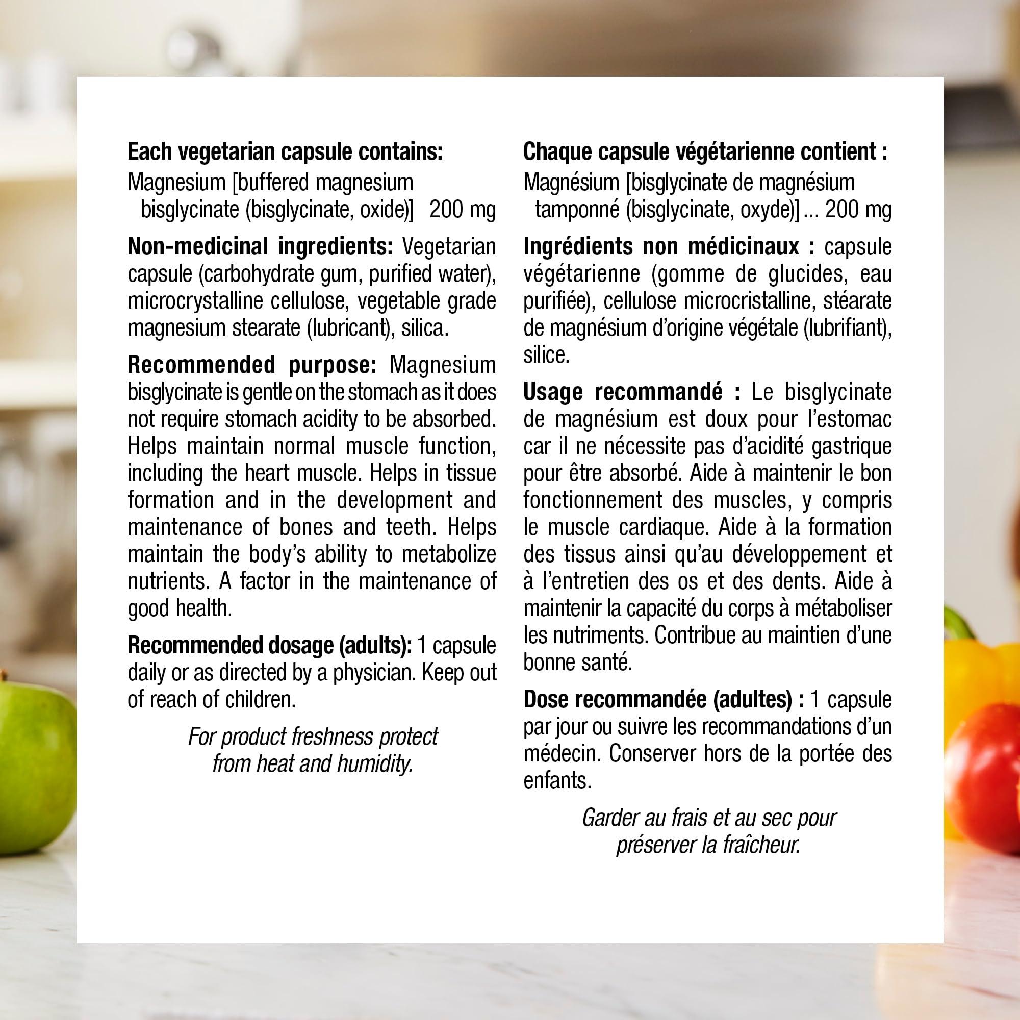 Webber Naturals Webber Naturals Magnesium Bisglycinate 200mg, 60 Vegetarian Capsules