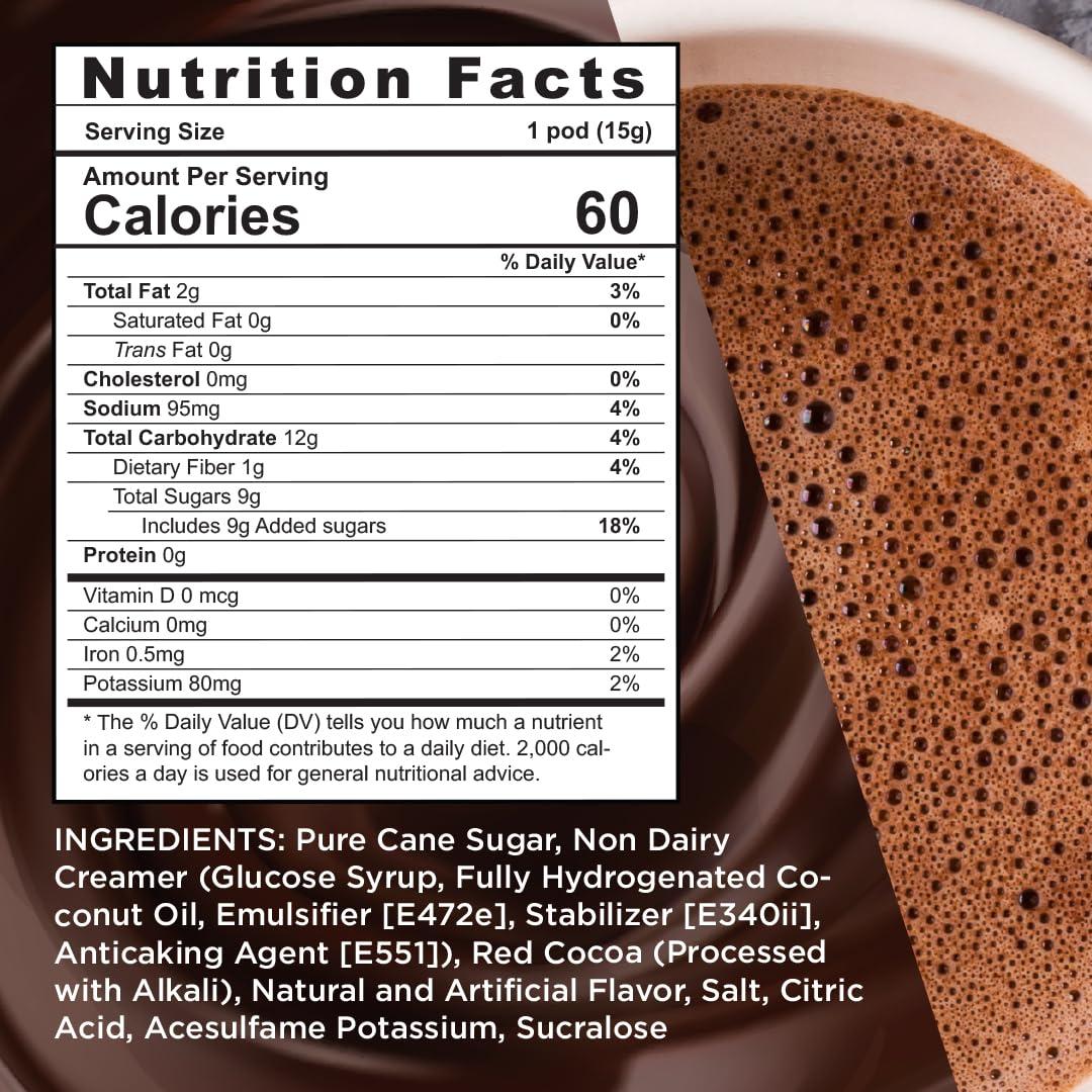 MAUD\'S Maud\'s Flavored Hot Chocolate Variety Pack, 48ct. Solar Energy Produced Recyclable Single Serve Gluten & Dairy Free Flavored Hot Cocoa Pods, 100% California Blended Hot Cocoa Variety, KCup Compatible