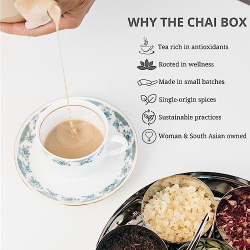 The Chai Box The Chai Box - All Chai\'d Up - Premium Traditional Masala Chai Tea - Featured in Oprah\'s Favorite Things - Loose Leaf Black Tea w/ginger, clove, cinnamon, cardamom, and fennel - 6oz