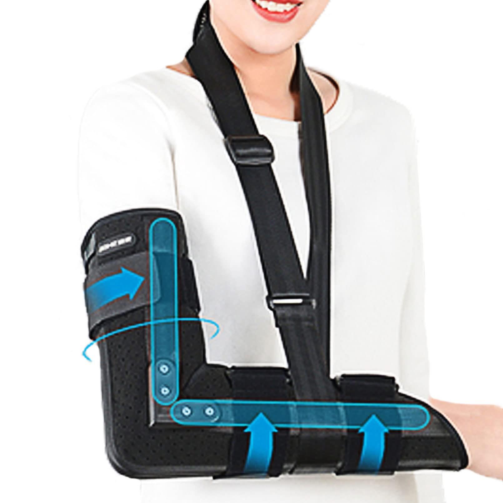 JIONET JIONET ROM Elbow Brace Hinged Support Sling Stablizer Injury Recovery Support After Surgery for Dislocated Arm Fixed Splint and Shoulder Strap (Color : Right Arm, Size : Small)