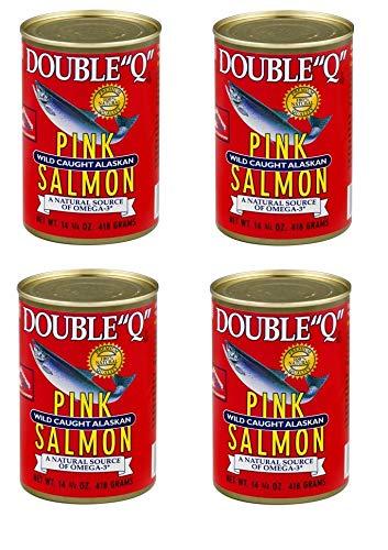by Double Q 2 Set of 4 - Double Q Wild Caught Alaskan Pink Salmon, 14.75 oz Can