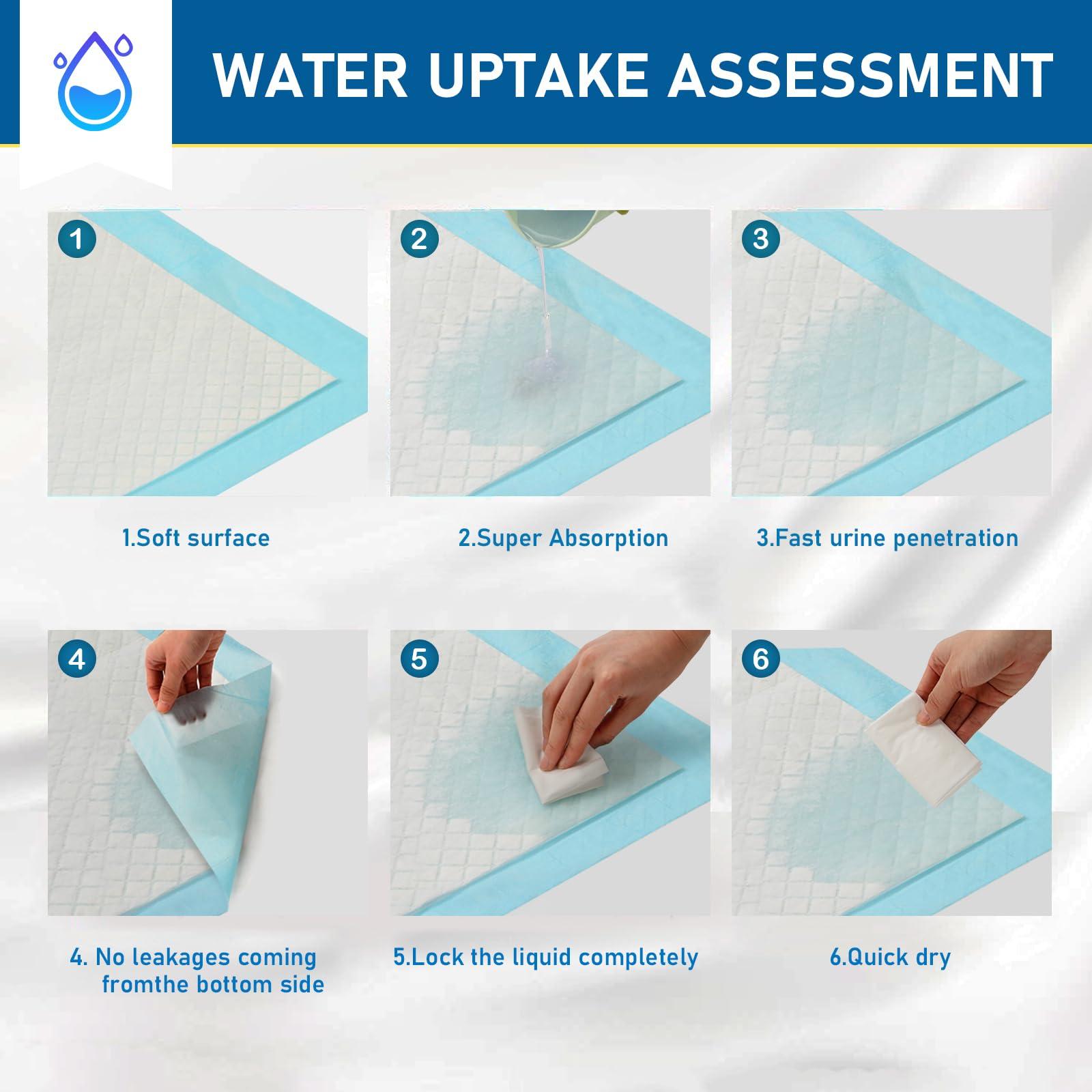 HEPPYPLUS HEPPYPLUS 100 Count Bed Pads 30\"X 36\" Disposable Underpads Extra Large Thicker Pee Pads for Adult