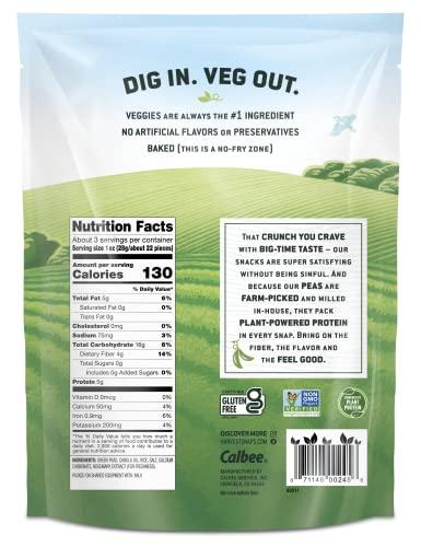 HARVEST SNAPS Harvest Snaps Veggie Chips (Green Pea Snack Crisps Lightly Salted, 3.3 oz) | Powered by Plant Protein, Gluten Free, Non-GMO Baked Vegetable Crisps | Made in USA (12 Pack)