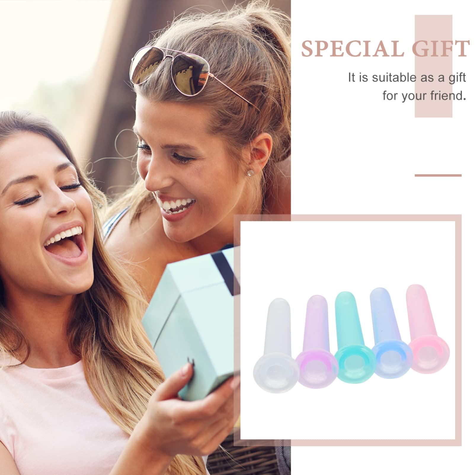 EXCEART 5pcs Facial Cupping Set for Glowing Skin Eye Face Vacuum Massage Anti Cup Silicone Cupping Massage Cup for Beauty Body Cup Fascia Massager