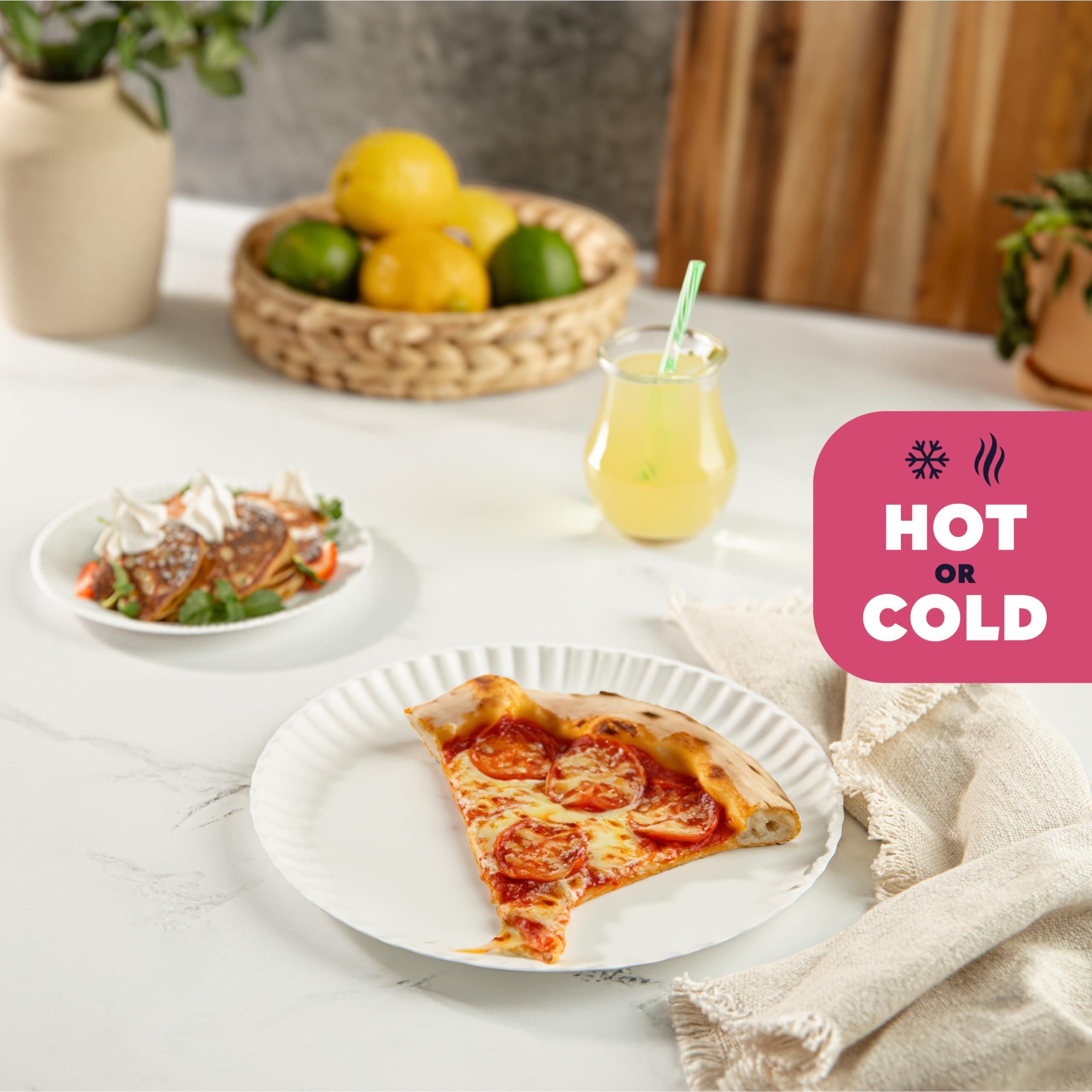 XpressPak XpressPak Paper Plates - [100-Pack] - (9-Inch Round) - Lightweight Uncoated 9 Inch Disposable Paper Plates - For Crafts, Events, Projects, Dry Foods & General Use